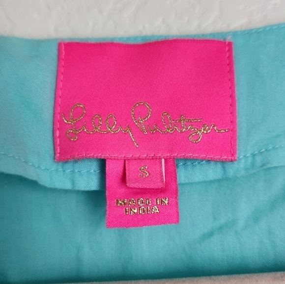 Lilly Pulitzer Piet Embroidered Coverup Tunic Dress Light Aqua Lagenlook Beach S - Picture 10 of 11